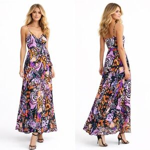 Hutch Wrap Dress Anthropologie Butterfly Print Sleeveless Maxi Dress Size XS
